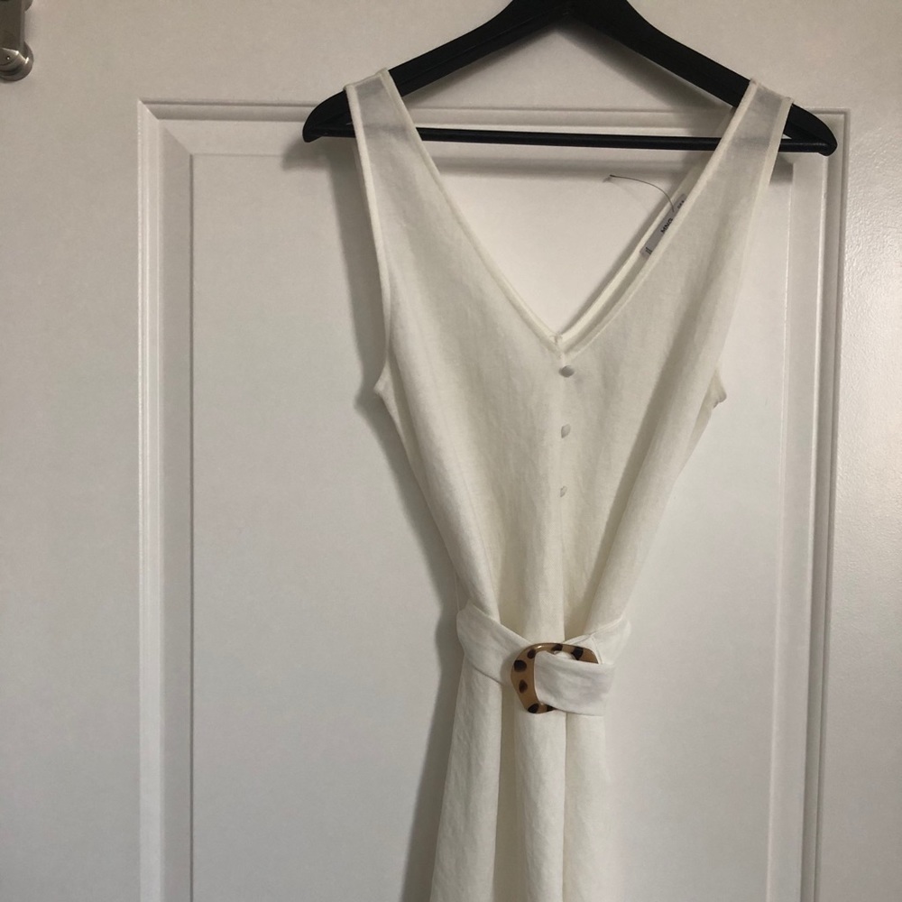Mango Summer White Dress with a Belt